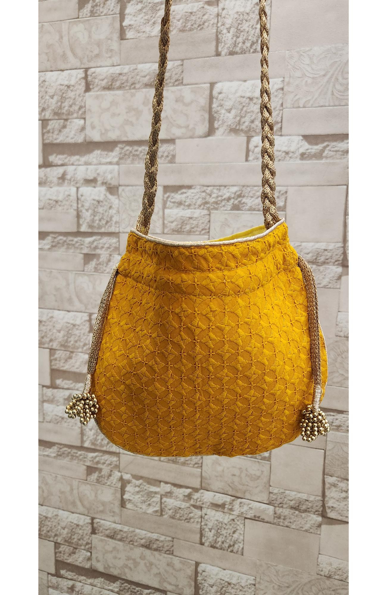 Mustard Yellow Hakuba Potli  Rohia By Chhangamal