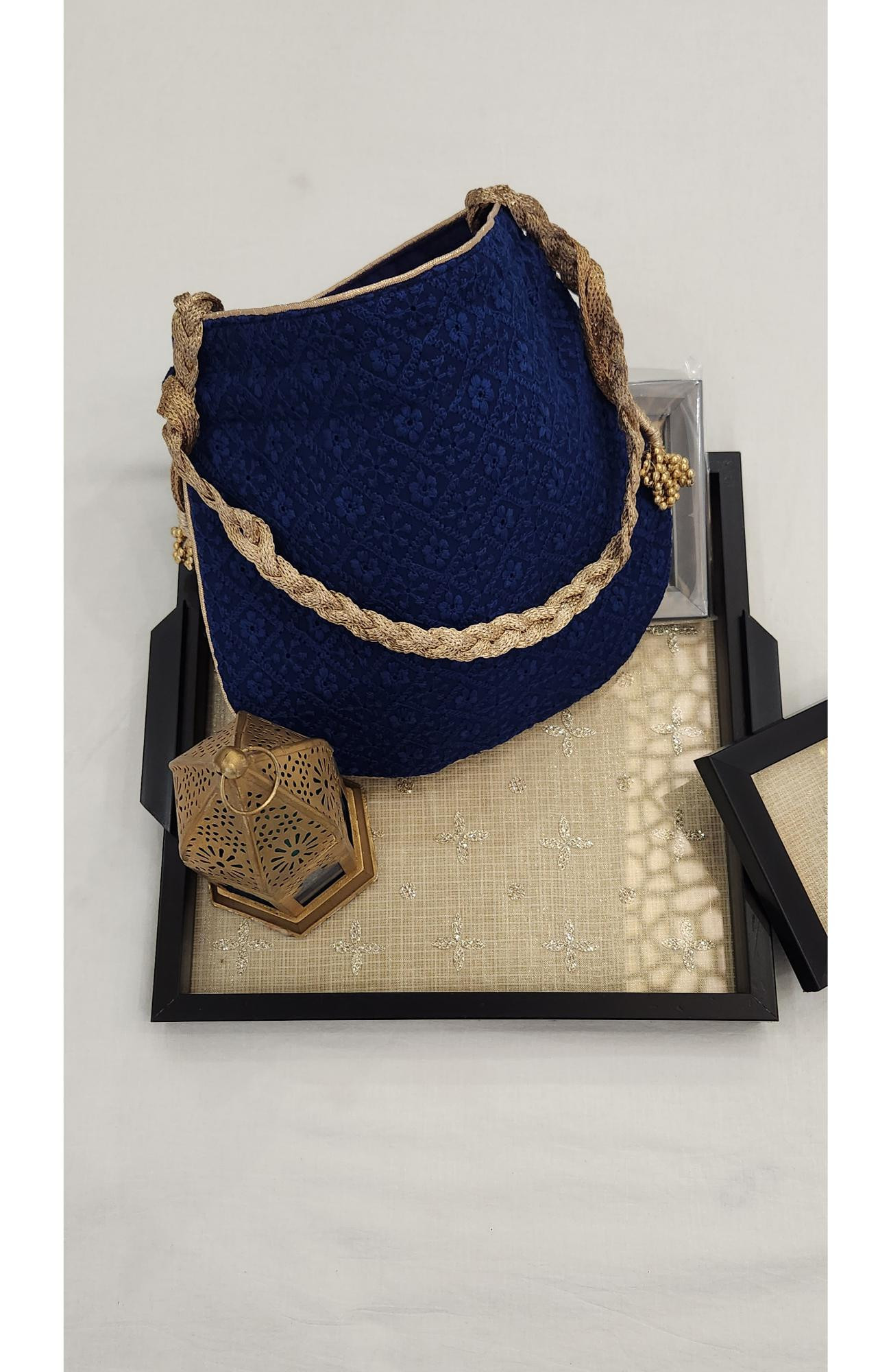 Navy Blue Hakuba Potli  Rohia By Chhangamal