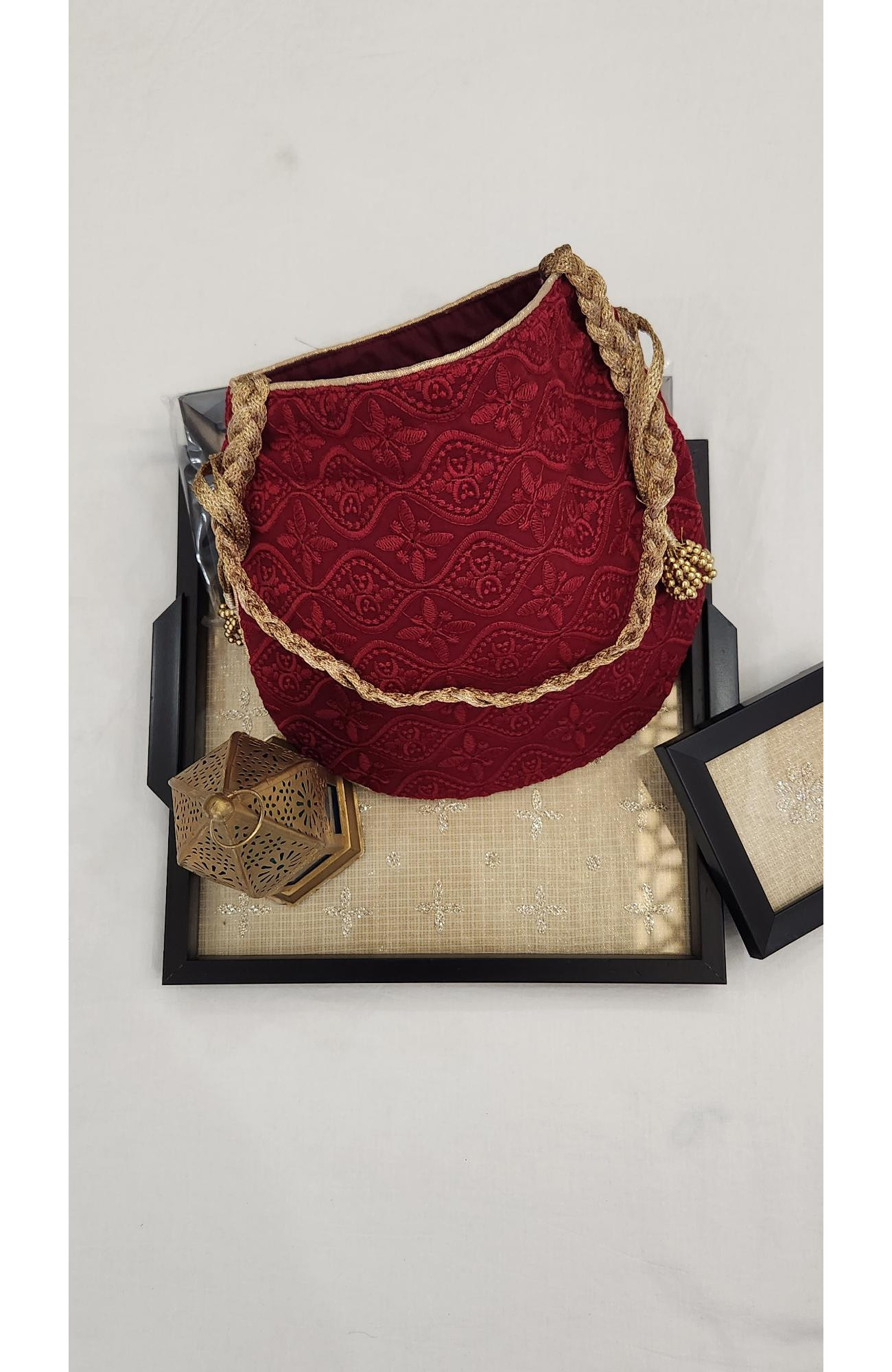 Maroon Hakuba Potli  Rohia By Chhangamal