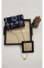 Navy Blue Pure Georgette Chikankari Bag Rohia Chhangamal