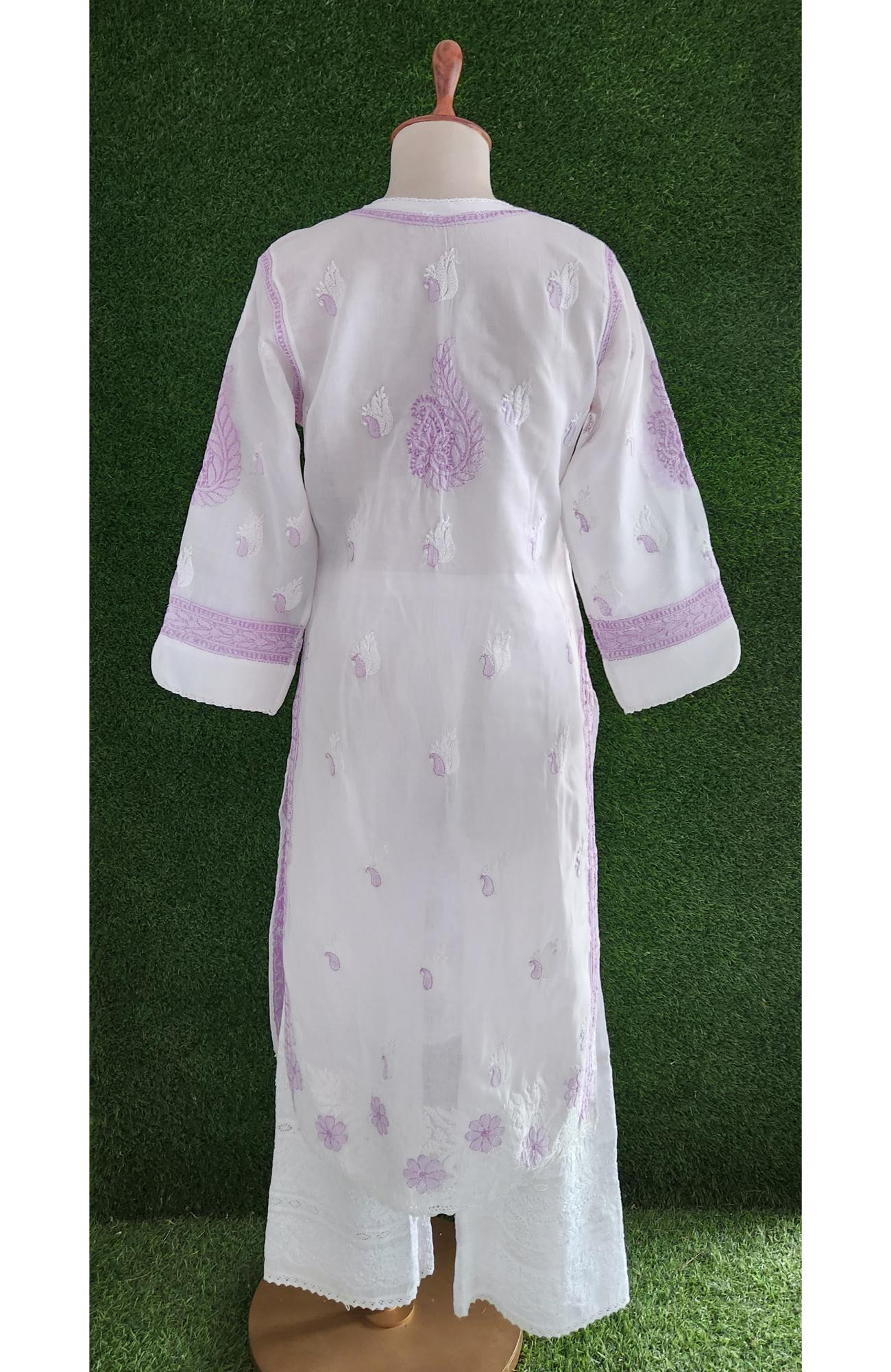 White Cotton Hand Embroidered Chikankari Kurti