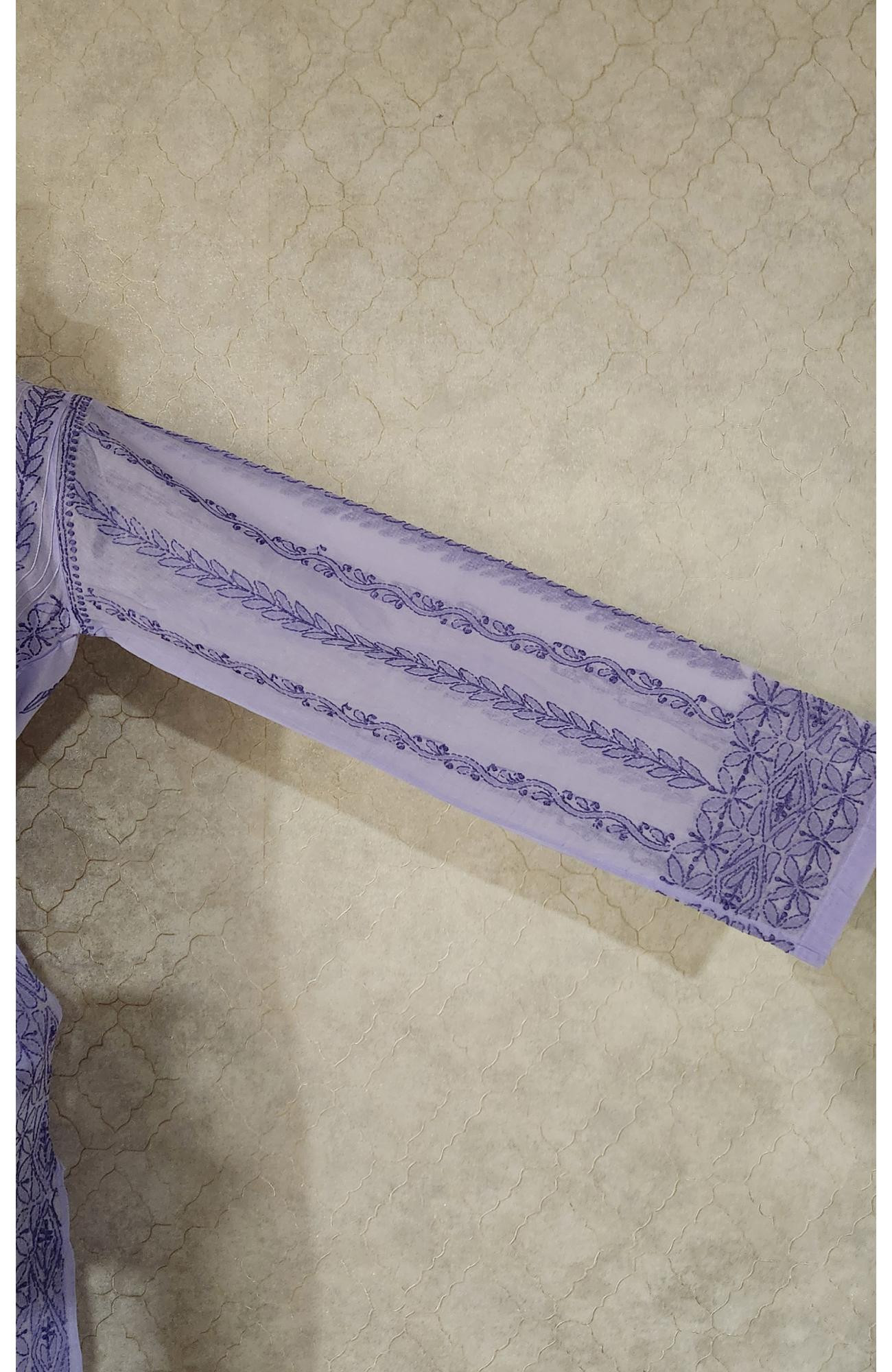 Lavender Cotton Chikankari Kurta