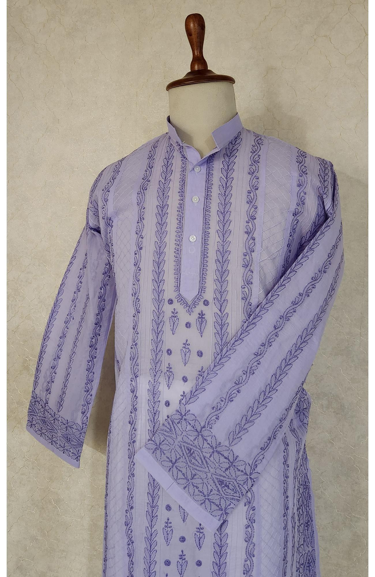 Lavender Cotton Chikankari Kurta