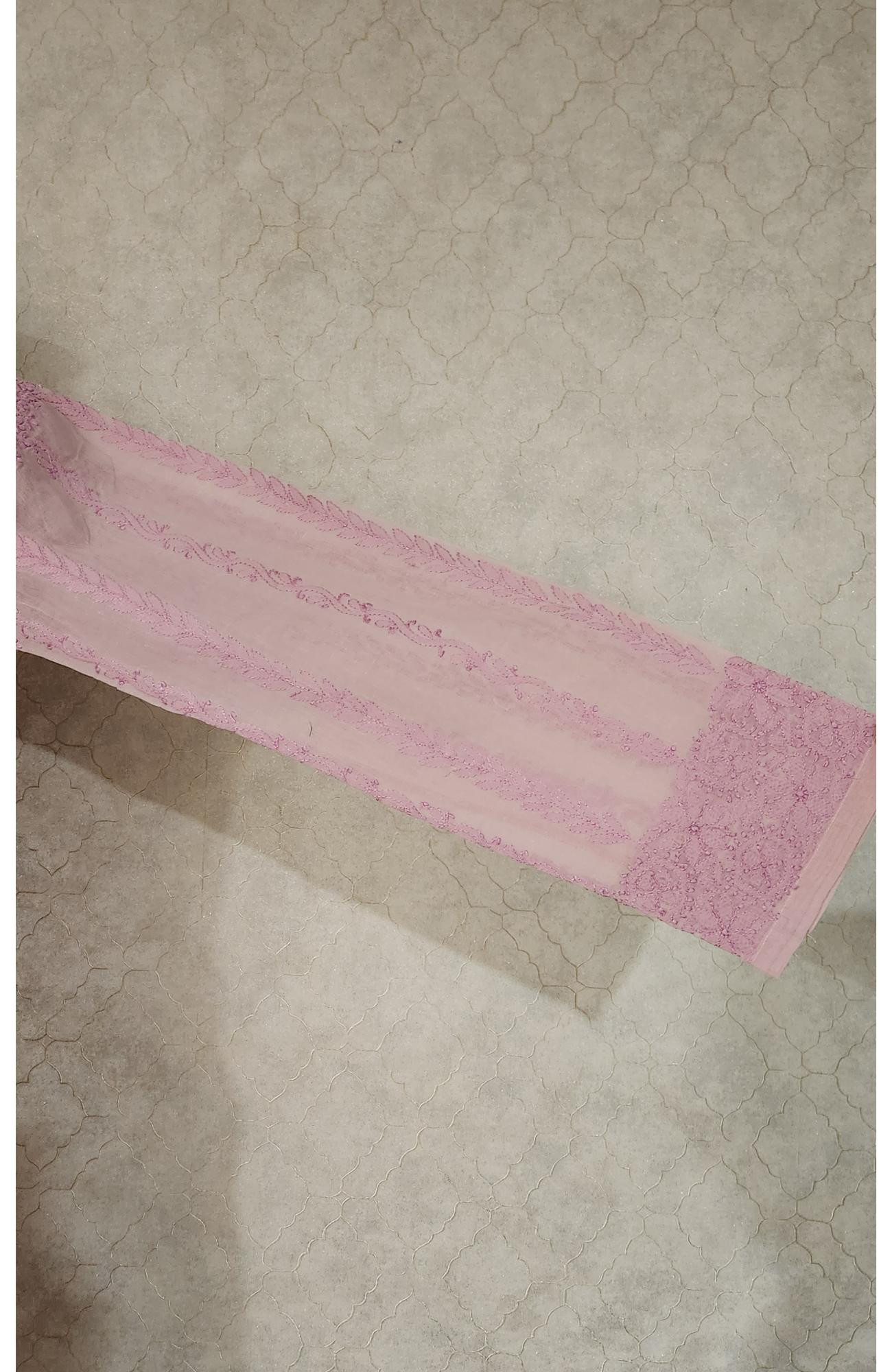 Onion Pink Cotton  Chikankari Kurta