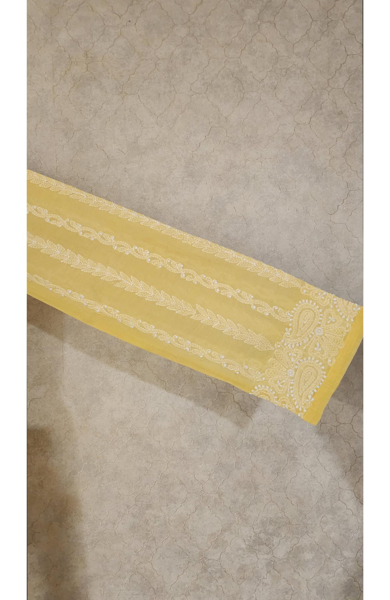 Yellow Cotton  Chikankari Kurta