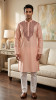 Peach Pink Cotton Chikankari Kurta