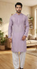 Purple Cotton Chikankari Suit Length