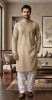 Beige  Cotton Chikankari Kurta