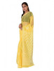 Chhangamal Hand Embroidered Yellow Faux Georgette Chikankari Saree