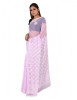 Chhangamal Hand Embroidered Pink Faux Georgette Chikankari Saree