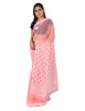 Chhangamal Hand Embroidered Peach Faux Georgette Chikankari Saree