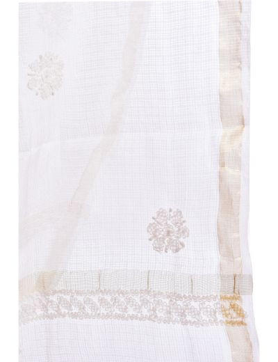 Chhangamal Hand Embroidered Chikankari Kota Doria Dupatta