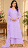 Chhangamal Hand-Embroidered Purple Viscous Georgette Chikankari Stitched Co-Ord Set