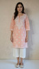 Pink Khadi Cotton Chikankari Kurta