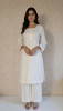 Off White Khadi Cotton Chikankari Kurta