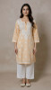 Peach Khadi Cotton Chikankari Kurta