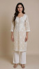 Beige Khadi Cotton Chikankari Kurta