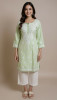 Green Khadi Cotton Chikankari Kurta