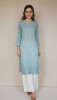 Teal Blue Modal Chikankari Kurta