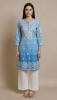 Dark Blue Ombre Muslin Chikankari Kurta
