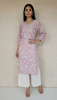 Onion Pink Muslin Chikankari Kurta