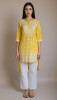 Chhangamal Hand-Embroidered Yellow Modal Chikankari Kurti
