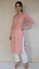 Carrot Pink Muslin Chikankari Kurta