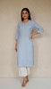 Light Blue Chanderi Sequence Chikankari Kurta