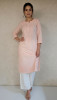 Peach Pink Cotton Chikankari Kurta