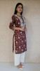 Maroon Print Mul Cotton Chikankari Kurta