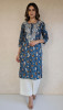Blue Print Mul Cotton Chikankari Kurta