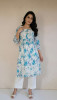 Blue Mul Cotton Chikankari Kurta