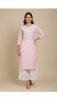 Pink Slub Cottton Chikankari Kurta