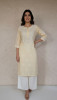 Light Cream Slub Cotton Chikankari Kurta