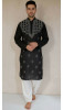 Black Cotton Chikankari Kurta