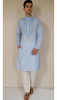 Blue Khadi Cotton Chikankari Kurta