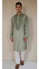Green Khadi Cotton Chikankari Kurta