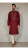 Maroon Khadi Cotton Chikankari Kurta