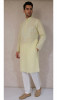 Green Cotton Linen Chikankari Kurta