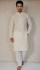 Cream Cotton Linen Chikankari Kurta