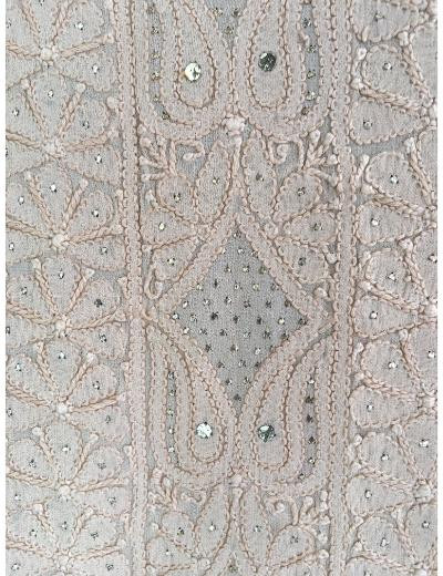 Chhangamal Hand Embroidered Almond Brown Colour Pure Georgette Chikankari Kurta Piece