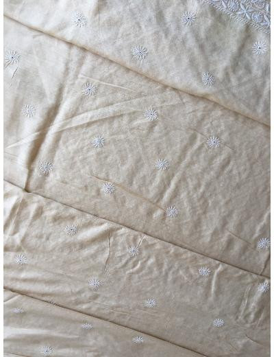 Chhangamal Hand Embroidered Beige Colour Moonga Silk  Chikankari Unstitched Men’s 	kurta Piece