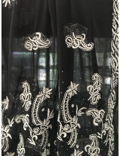 Chhangamal Hand Embroidered Black Colour Georgette Chikankari Saree