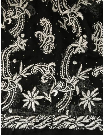 Chhangamal Hand Embroidered Black Colour Georgette Chikankari Saree