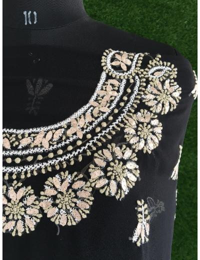 Chhangamal Hand Embroidered Black Colour Georgette Chikankari Suit Piece