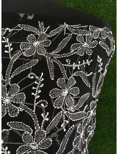 Chhangamal Hand Embroidered Black Colour Georgette Chikankari Suit Piece