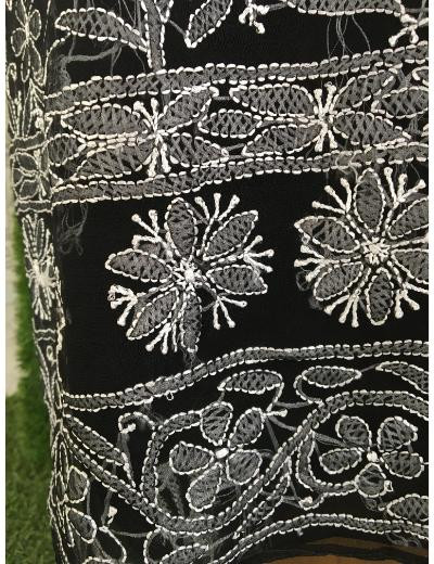 Chhangamal Hand Embroidered Black Colour Georgette Chikankari Suit Piece