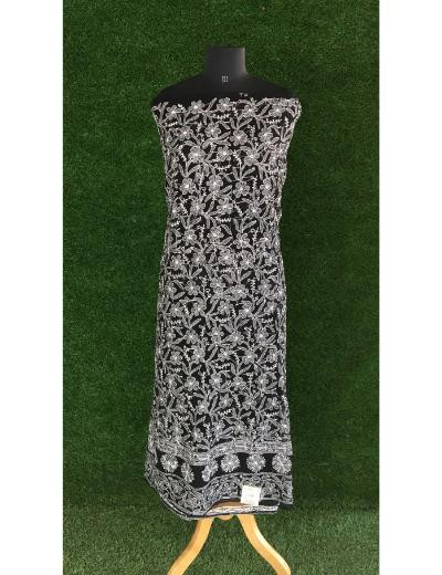 Chhangamal Hand Embroidered Black Colour Georgette Chikankari Suit Piece