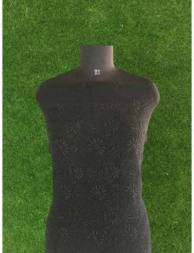 Chhangamal Hand Embroidered Black Colour Pure Georgette Chikankari Kurta Dupatta Piece