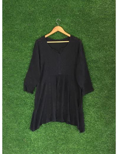 Chhangamal Hand Embroidered Black Colour Pure Georgette Chikankari Top